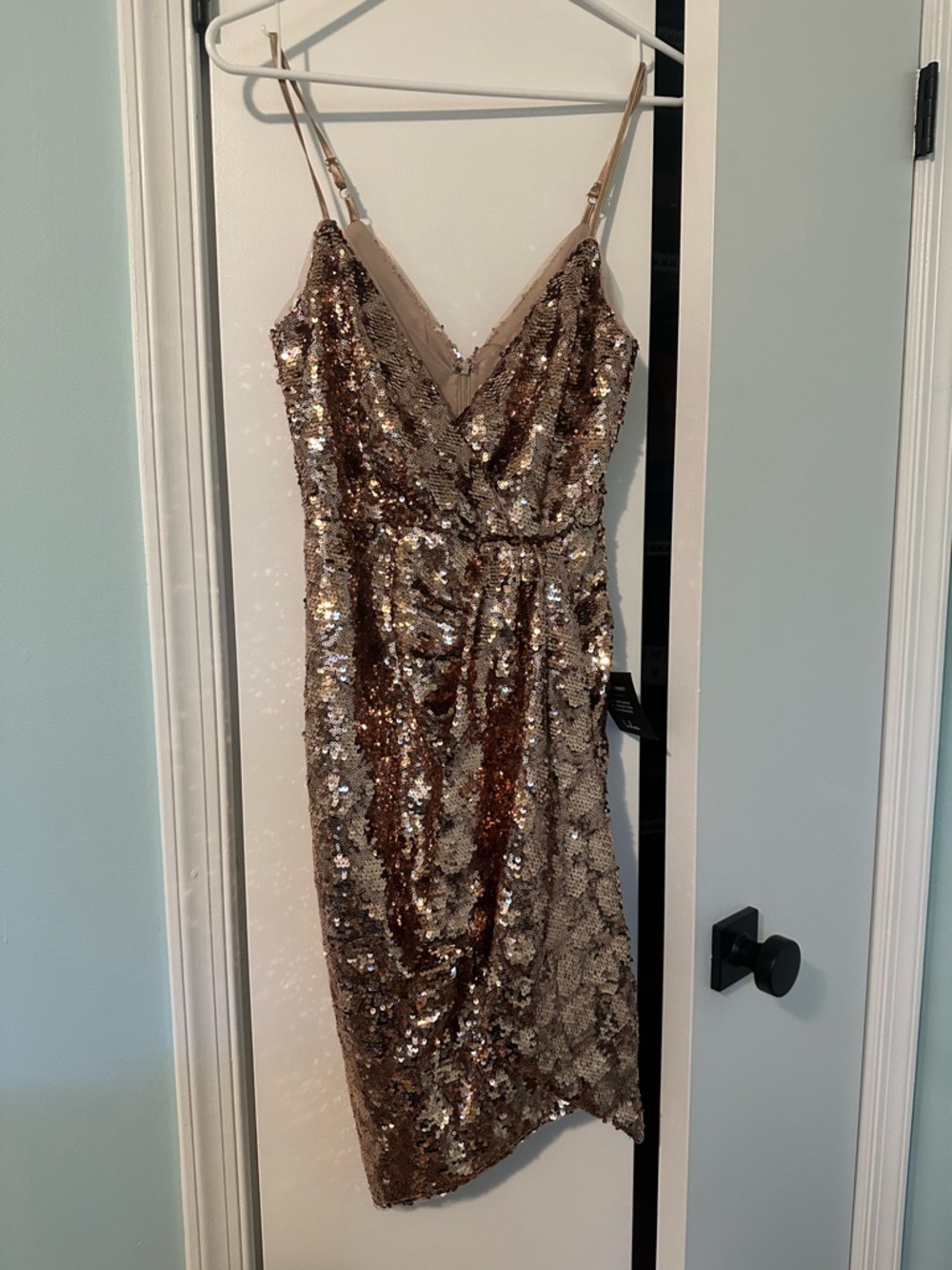 Lulu's Rose Gold Sequin Dress